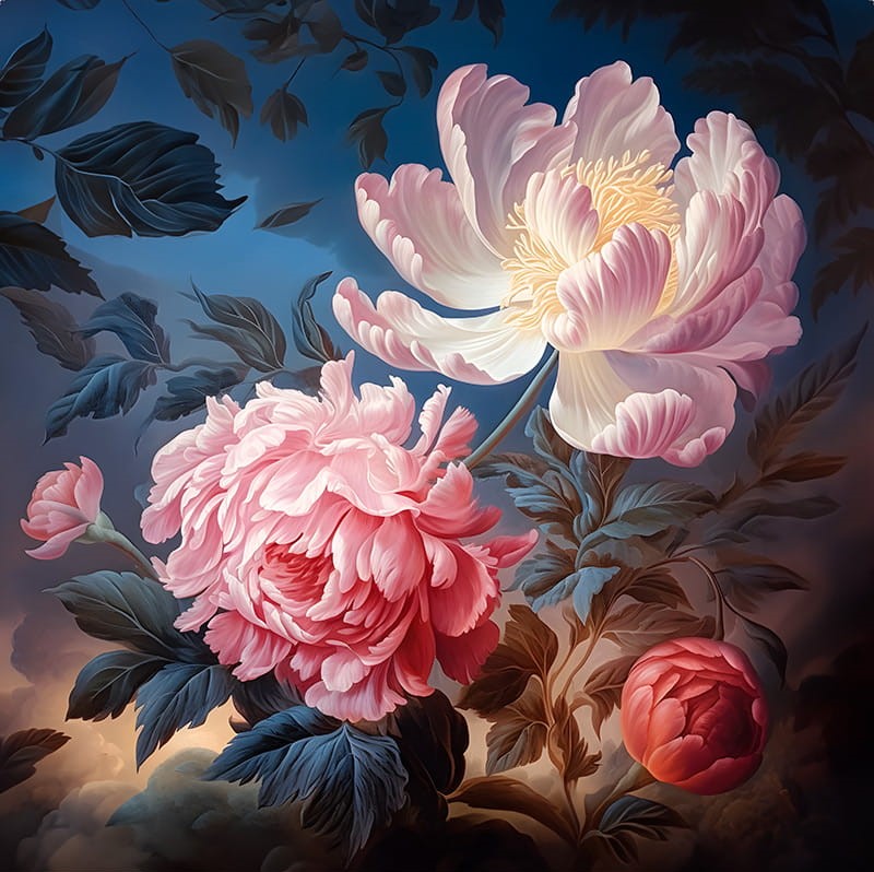 Poszewka welurowa JASNE PIWONIE 50x50cm - obrazek 2