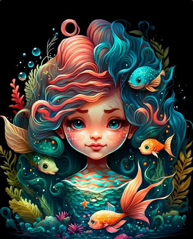 Torba na zakupy SYRENKA I RYBKI mała - obrazek 4